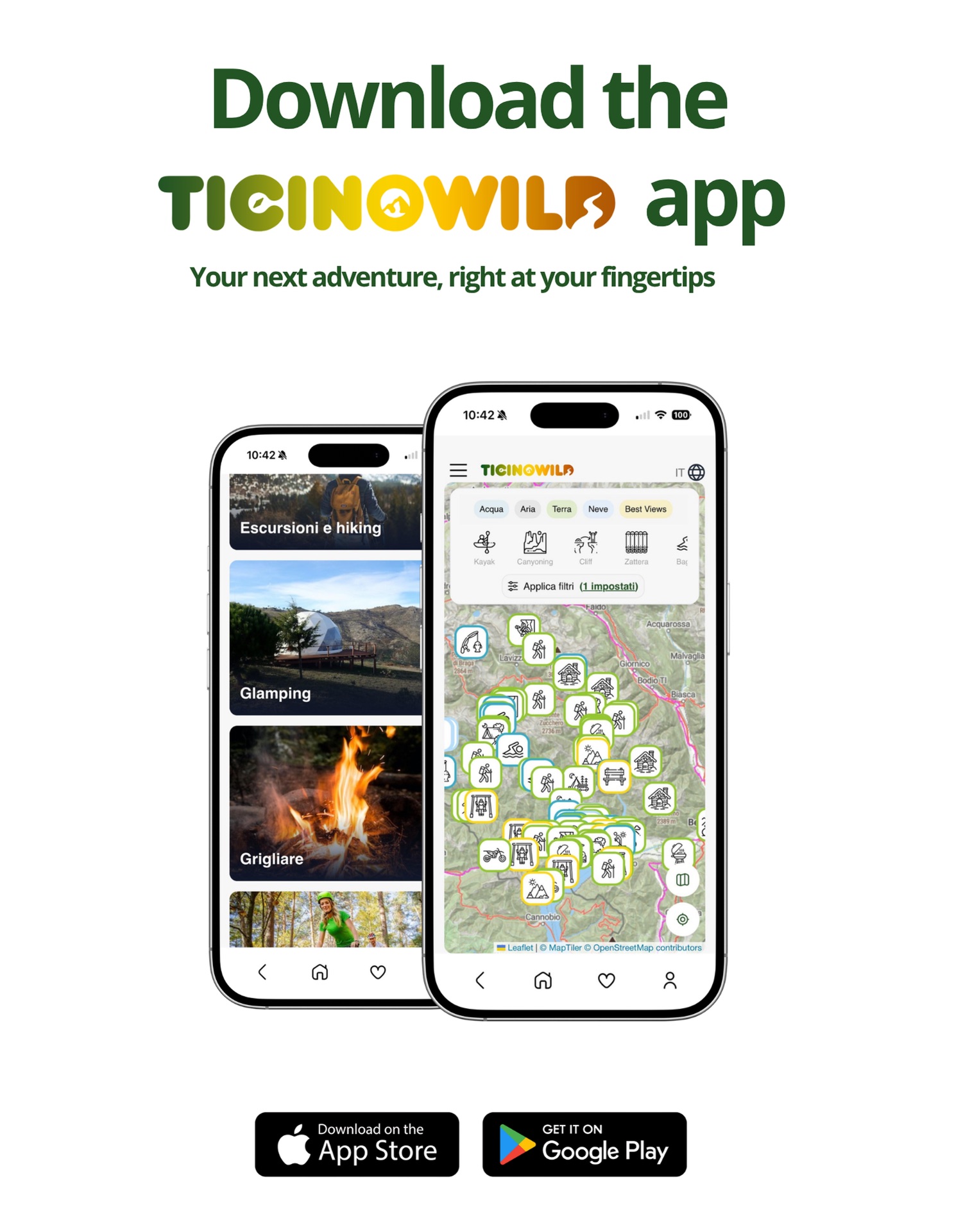 Download the TicinoWild app